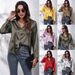 Women's Clothing Shirts High End Simple V Neck Cardigan Shirts Women's Loose Long Sleeved Button Down Tops_ecoleips.com