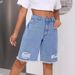 Women's Clothing INS Casual All Match Ripped Jeans Shorts_ecoleips.com