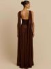 Mozision Deep V Neck Backless Sexy Maxi Dress Women Elegant Sleeveless Backless Bodycon Pleated Club Party Long Dress Female_ecoleips.com