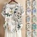 2025 Summer Retro Fashion Printed Loose Casual Shirt Top, Suitable For Casual Or Vacation Ladies' Beachwear_ecoleips.com