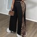 Women's Clothing Popular Autumn Black Loose Leopard Print Fashionable Wide Leg Pants Large Size Women's Pants_ecoleips.com