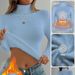 High Neck Knit Sweater Women's Long Sleeve Turtleneck Pullover Winter Warm Fleece Lined Slim Fit Casual Elegant Tops_ecoleips.com
