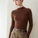 Soft And Cozy Women's Cashmere Sweater Basic Aesthetics Knitwear Semi High Neck Seamless Base Layer Wool Sweater_ecoleips.com