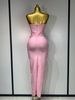 Women Celebrity Sexy Strapless Backless Flower Maxi Long Bodycon Bandage Dress Elegant Birthday Evening Club Party Dresses GCR8_ecoleips.com