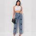 European And Style Cross-border Spring New American Retro Printed Wide-leg Jeans For Women, Straight-leg_ecoleips.com