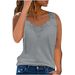 European And American Foreign Trade Summer Fashion Women's Casual Top Lace-stitched Shirt Sleeveless T-shirt_ecoleips.com