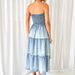 Women's Clothing Summer Ladies Elegant Hem Spliced Side Slit Tube Top Cake Denim Long Skirt_ecoleips.com