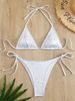 New Women's Three Piece Beach Swimsuit Strappy Triangle Cup Bikini Hot Spring_ecoleips.com