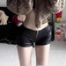Women's Black Low Waisted PU Leather Bodycon Shorts Sexy Zippered Hot Pants Bootcut 2026 Summer New Style Super Short_ecoleips.com