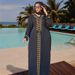 Cross-border Women's Middle Eastern Robe With Headscarf, Saudi Dubai Abaya Long-sleeve Rhinestone Dress 0007#_ecoleips.com