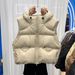 Women's Lightweight Hooded White Goose Down Vest, Oversized Short Puffer Jacket, Casual Zip-Up Outerwear For Fall & Winter_ecoleips.com