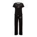 Women's Clothing Women's Gentle Double Heart Print Casual Suit Set Short Sleeve Pants Trendy And Relaxed Style Print_ecoleips.com