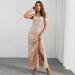 Women's Clothing Women's Sexy Backless Sequined Dress Tube Top Slit Party Sling Long Evening Dress_ecoleips.com