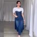 Women's Clothing Summer Top Dress Female One Line Neck Belt Old Sexy Casual Dress_ecoleips.com
