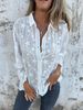 Embroidered Linen-Blend Shirt – Oversized Boho Blouse With Floral Cutouts & Peplum Hem (White/Apricot, Polyester, Long Sleeve, S-XXL)_ecoleips.com