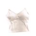 Silky V-Neck Camisole With Built-In Bra – Luxe Satin Strappy Tank Top For Women, Seamless Layering Under Blazers Or Chic Solo Wear_ecoleips.com