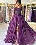 Elegant Strapless Long Evening Gown for Women French Lace Appliqué A-Line Formal Dress with Side Slit_ecoleips.com