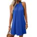 New Women Summer Dresses Fashion Simple Casual Street Halter Vest Dress Sleeveless Off Shoulder Solid Loose Short Dress Sundress_ecoleips.com