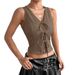 Women's Clothing New Lace Up Slim Fashion Top_ecoleips.com