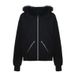 Women's Plush Hooded Sweatshirt Zipper Cardigan High Street Style Loose Fitting Warm Fur Collar Pockets_ecoleips.com