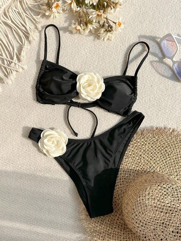 Women's Clothing Bikini Sexy Pit Tube Top High Split Front Twist Swimsuit Bikini_ecoleips.com