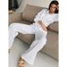 Spring Summr Nw Long Slv Shirt High Waist Straight Pants Womn Loos Casual Elgant Two-Pic St 2025 Fashion_ecoleips.com