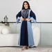Women's Clothing Splicing Contrast Color Hot Diamond Style Robe Dress_ecoleips.com