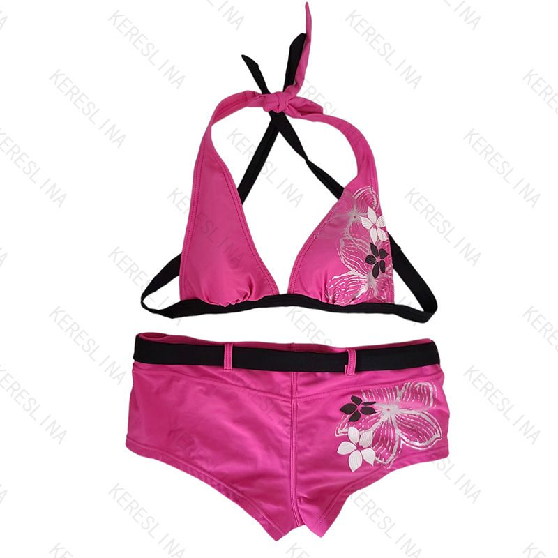 Floral Print Bikini Shorts Set for Women Sexy Summer 2026 Style Y2K Fashion Vacation Beach Look Hot Girls_ecoleips.com