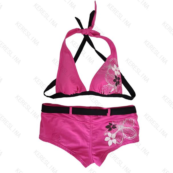Floral Print Bikini Shorts Set for Women Sexy Summer 2026 Style Y2K Fashion Vacation Beach Look Hot Girls_ecoleips.com