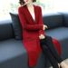 Women's Mid-Length Shawl Coat Sweater Elegant Outerwear Knitted Cardigan Loose Trench Coat Autumn/Winter New_ecoleips.com