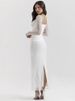 Mozision Elegant Sheer Long Sleeve Sexy Maxi Dress For Women Fashion Mesh Strapless Backless Club Party Sexy Long Dress New_ecoleips.com