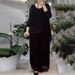 Women's Literary Retro Two-Piece Set Gold Foil Top & Wide Leg Pants Loose Fit Summer Fashion_ecoleips.com