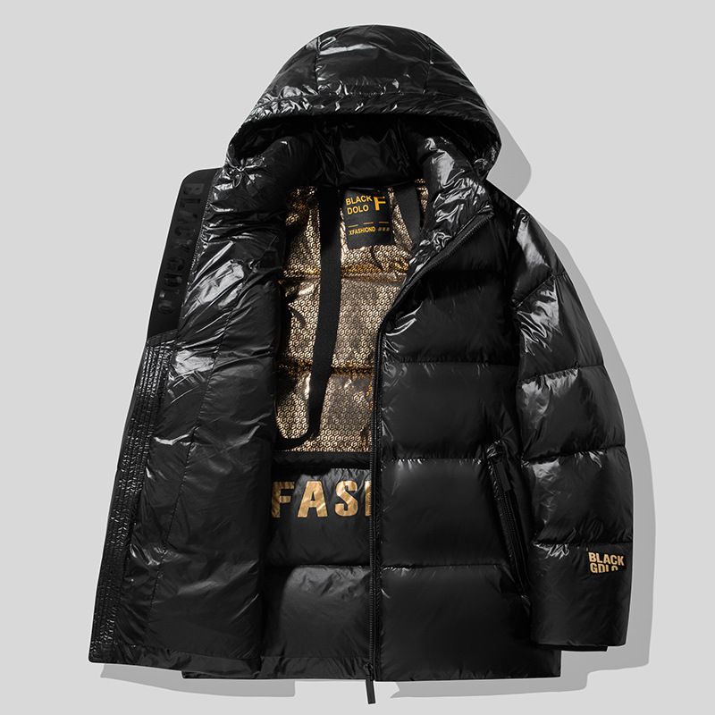 Women's Clothing Thickened Hooded Winter Jacket Men's Black Gold Short Down Jacket Winter Hooded Coat Windproof Warm Puffer Jacket For Men & Women_ecoleips.com