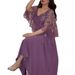 Women's Clothing Embroidered Shawl A Swing V-Neck_ecoleips.com