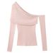 Women's Rhinestone Embellished Off-Shoulder Knit Top - Ice Silk Glitter Sweater For Date Night And Evening Wear_ecoleips.com