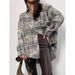 Retro-Style Loose Cotton Checkered Shirt With Long Sleeves For Autumn/Winter Season, Featuring A Stylish Checkered Desig_ecoleips.com