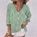 2026 Autumn/Winter New European And American Independent Station Women's V-neck Buttoned Chiffon Printed_ecoleips.com