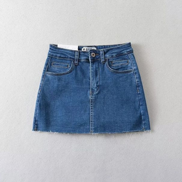 Women's Clothing Hot Girl Sexy High Waist Elastic Casual Denim Short Skirt Pants_ecoleips.com