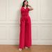 Women's 2 Piece Solid Color Sleeveless Belted Top And Trousers Set – Casual Summer Outfit_ecoleips.com