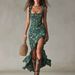 Bohemian Retro High Slit Camisole Dress Sleeveless Ruffled Detail Women's Independent Site New Arrival 2026_ecoleips.com