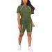 Women's Short Sleeve Round Neck Top & Shorts 2-Piece Set | Casual Summer Outfit | Lounge And Beach Coordinated Ensemble_ecoleips.com