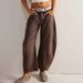 New 2026 Women's Casual Loose Wide Leg Pants mid Waist Washed Denim Long Trousers European American Fashion Cotton_ecoleips.com