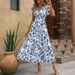 2025 Spring Summer Autumn New Casual European And American Style Printed Butterfly Sleeve Ruffled Dress_ecoleips.com