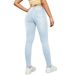 M633#European American Wish Cross-border Autumn And Winter Women's High-waisted Slim-fit Plain Stretchy Slimming_ecoleips.com