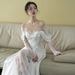 Women's Clothing White Retro Style Travel Photography Light Wedding Dress French Lace Short Train Simple Bridal Reception Dress_ecoleips.com