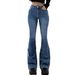 Women's Clothing High Waist Flared Jeans Women's Slim Fit Fashionable Versatile Denim Trousers_ecoleips.com