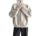 Single-Breasted, Solid-Color Knit Sweater Jacket With A Relaxed, Round-Neck Design For Women In Autumn And Winter._ecoleips.com