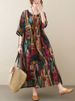 Short Sleeve Cotton Linen Vintage Print Summer Long Dresses For Women 2026 Casual Loose Holiday Ladies Dress Elegant Clothes_ecoleips.com