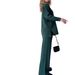 Women's Clothing Solid Color Design Button Fashion Casual Home Sweater Suit_ecoleips.com