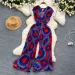 Summer Elegant Women Abstract Print Jumpsuit Chic Streetwear Wide Leg Romper Mujer V Neck Bodycon Sleeveless High Jumps_ecoleips.com